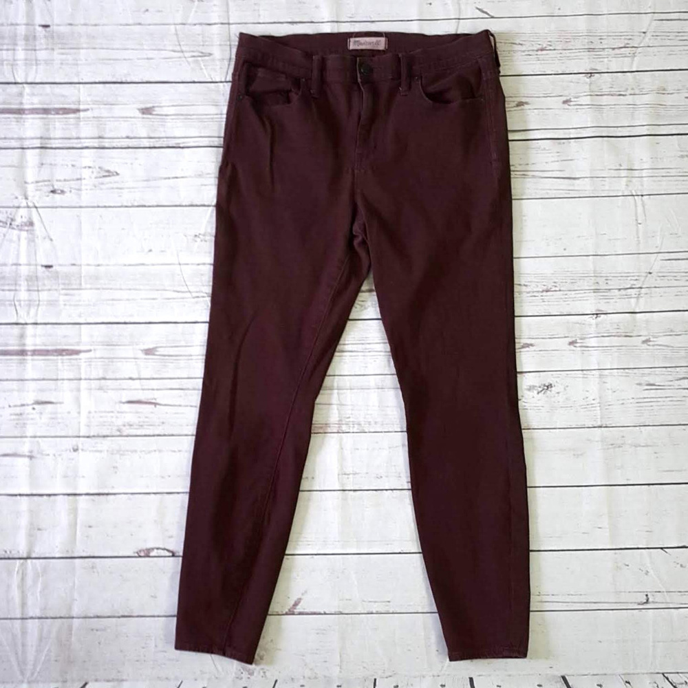 Madwell Burgundy Red High Riser Skinny jeans Size 30